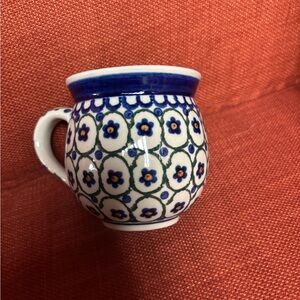 Polish pottery 10oz. bubble mug Floral Patterned